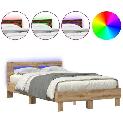 Image of vidaXL Oak Bed Frame Artisan Engineered Wood 120 x 190 cm Durable