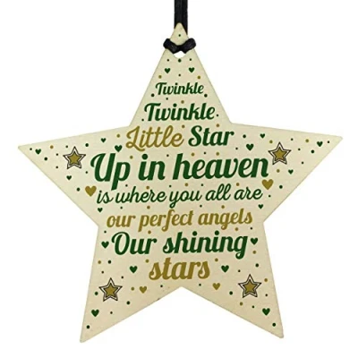 Image of RED OCEAN Mum Nan Dad Grandad Memorial Star Bereavement Gift Christmas Tree Decoration Bauble Plaque