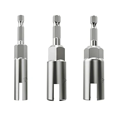 Image of 1/4 Inch Hex Shank, Slot Wing Nuts Drill Bit Socket Wrenches Tools Set,Power Nut Driver Set, Drills Bits for Panel Screws Eye C Hook Bolt (3P(10 13 16))