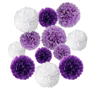 Image of DOITEM Tissue Paper pom poms Flower Ball Decor kit for Birthdays, Weddings, Baby Showers, Parties, Decoration or Party