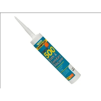 Image of 3x Everbuild 500WH Bath and Sanitary Silicone Sealant 500 310 ml White
