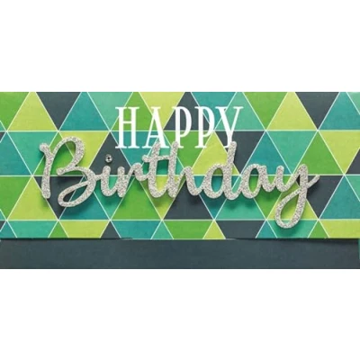 Image of Perleberg Birthday Card Lettering Surprise Happy 11 x 22 cm