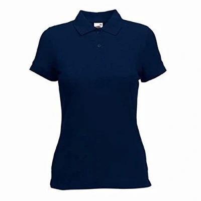 Image of Fruit of the Loom Women&#039;s Polo Shirt Short Sleeve, Womens Men, deep navy
