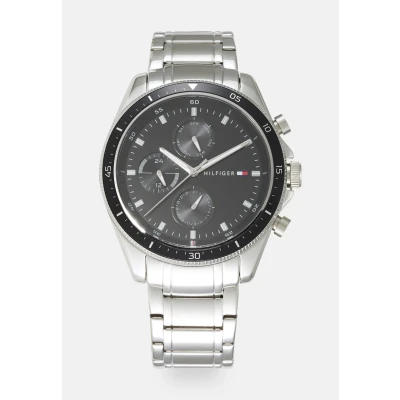 Image of Tommy Hilfiger Parker Watch silvercoloured/black, Men&#039;s, Size: One Size, Silver coloured/black