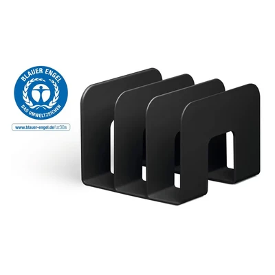 Image of Durable Eco Friendly Magazine File Sorter Recycled Plastic &amp; Blue Angel Certified Paperwork Organiser Catalogue Holder Black Pack of 6