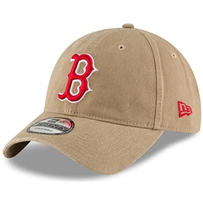 Image of New Era MLB Khaki Core Classic 9TWENTY Adjustable Hat Cap One size Fits All, Boston Red Sox Khaki,