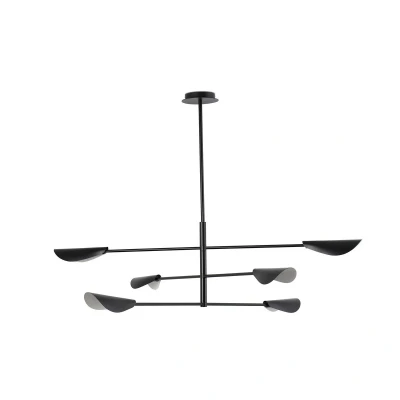 Image of Liggera 6 Light Multi Arm Pendant Ceiling Matt Black