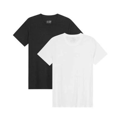 Image of DANISH ENDURANCE Men&#039;s T Shirts, Organic Cotton Shirts for Men, Multipack, Crew Neck or V Neck, Short Sleeve, Premium Soft Blend, 2 Pack Multicolour (1xWhite, 1xBlack) M