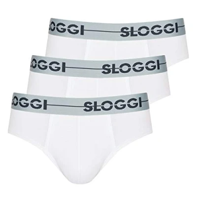 Image of Sloggi Men&#039;s Men Go Mini C3p Boxer Briefs, (White 0003), 4 UK