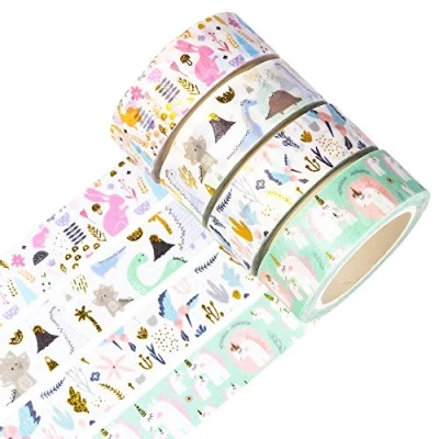 Image of YUBBAEX Washi Tape Set Decorative Craft Supplies for DIY, Bullet Journal, Craft, Gift Wrapping, Scrapbooking (Fairy Animals)