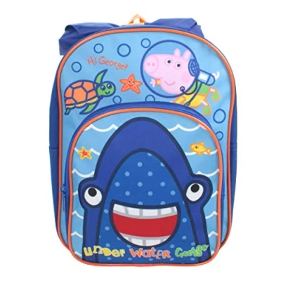 Image of George Pig Underwater Shark Hooded Pocket Backpack Blue