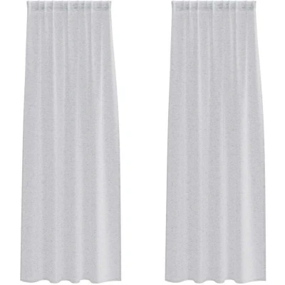 Image of Curtains with 2 pcs Light gray 140 x 260 cm Polyester Vidaxl