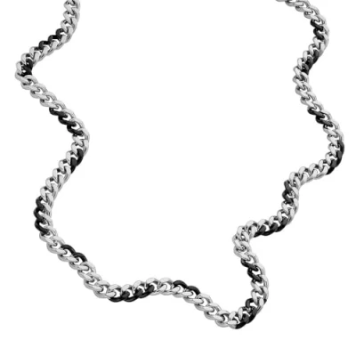Image of Diesel Men&#039;s Two Tone Stainless Steel Chain Necklace, DX1499931