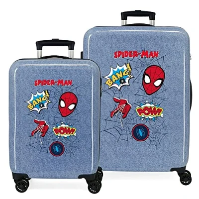 Image of Marvel Spiderman Denim, Blue, única, Suitcase Set