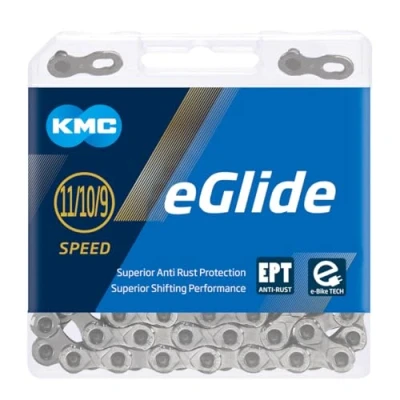 Image of KMC eGlide EPT 9, 10 &amp; 11 Speed Chain, Dark Silver, 118 Link