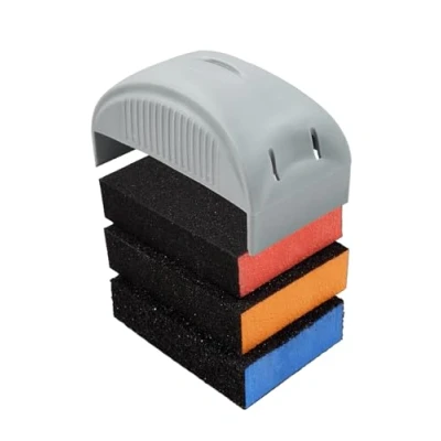 Image of ROLLINGDOG 4PC Sanding Blocks Block Kit Coarse (60) Medium (120) Fine (180) Different Specifications Hand with Plastic Handle for Wood,Wall