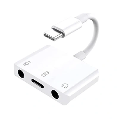 Image of External Sound Card 3 in 1 Type C to 3.5mm Audio Earphone Interface Adapter Stereo Headphone