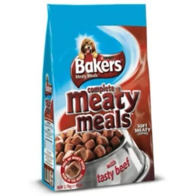 Image of Bakers 2 x Meaty Meals Beef Dog Food 2.7kg