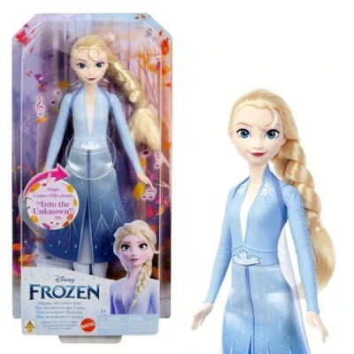 Image of Mattel Disney Frozen Elsa Singing Fashion Doll, Adventures in Signature Clothes, Sings Where Nobody Was From Movie II HXD32
