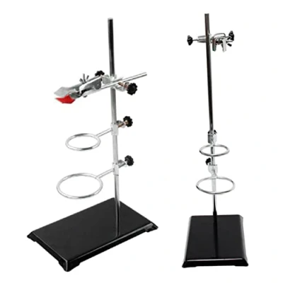 Image of Chemistry Laboratory Stand 50cm with 2 Retort Rings Flask Clamp Rod Physics Lab Equipment Other and Supplies