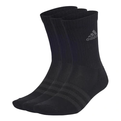 Image of Adidas EBB96 SPW Cushioning 3P Crew Socks, Black/Graysix (IA3950), M