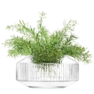 Image of LSA Rotunda Wide Vase H14cm Clear 1 Unit Mouthblown &amp; Handmade Glass RT04