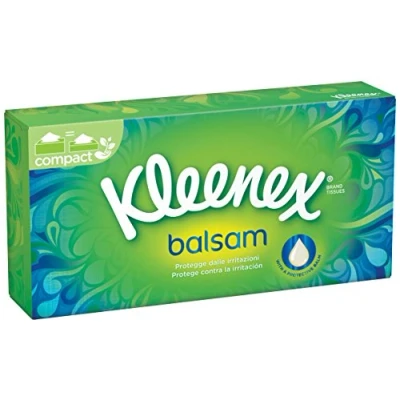 Image of Kleenex Balsam Box Soothing Tissues and Emollients, 8 Packs of 80
