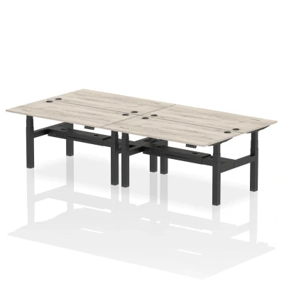 Image of Air B2B 1600x800mm Height Adjustable 4P Bench Desk CP Grey Oak/Black