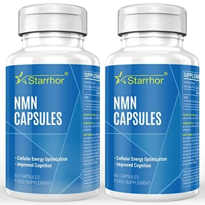 Image of NAD+ Supplement 500mg Highest Strength Capsule, Energy Booster &amp; Anti Aging Antioxidant, Max Absorption, Vegan Friendly (60 Count (Pack of 2))
