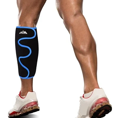 Image of supregear Calf Support Brace, Adjustable Shin Compression Sleeve, Comfortable Splint Wrap for Muscle Swelling Pain Relief Injury Recovery Hiking Training Men and Women, Grey