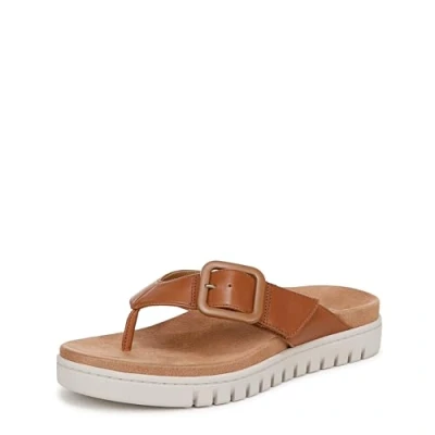 Image of Vionic Women&#039;s Uptown Marin Flip Flop, Tan TMB Leather, 4.5 UK