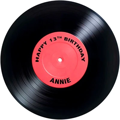 Image of Record Cake Topper Personalised Edible Icing any size up to 8&quot; Round