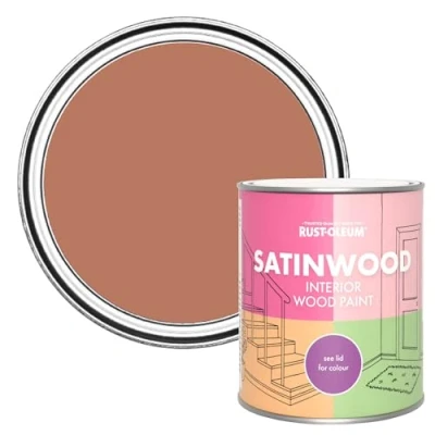 Image of Rust Oleum Red Satinwood Interior Wood Paint Siena 750ml