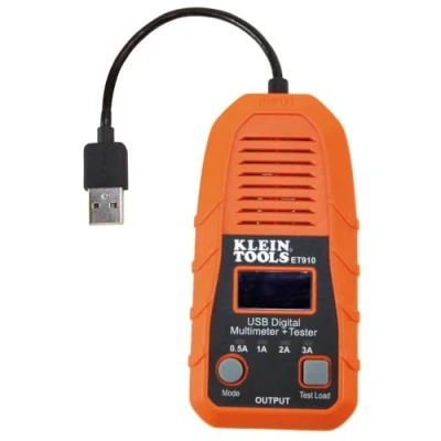 Image of KLEIN TOOLS ET910 USB Power Meter and Tester, A Digital for Voltage, Current, Capacity, Energy, Resistance, Max 0.98 in*11.21 in*2.13 in
