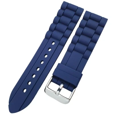 Image of Talk Time Silicone Watch Strap Bracelet Design Blue 24mm