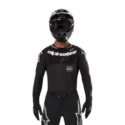 Image of Alpinestars 3763224 1323 L: Supertech Ward Jersey Black/Red Berry Lg