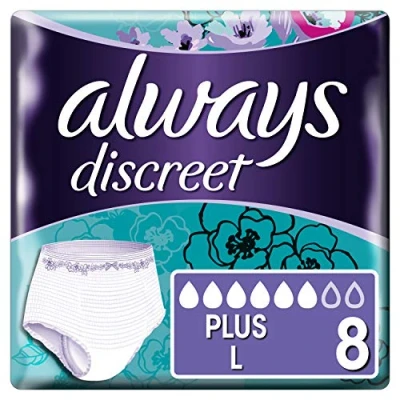 Image of Always Discreet Underwear Incontinence Pants Women Plus L X8