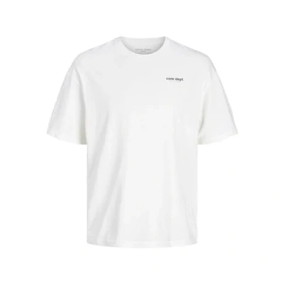 Image of JACK &amp; JONES Men&#039;s Jcosplash Tee Ss Crew Neck Gc T Shirt, Bright White/Print: Small Print, S