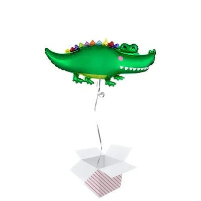 Image of Happy Gator Helium Foil Giant Balloon Inflated in a Box