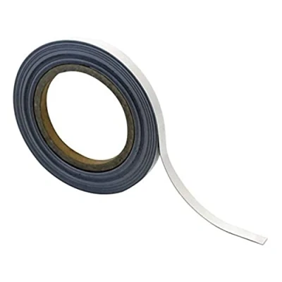 Image of Magnetic Steel Easy Wipe Tape, Thin &amp; Flexible, Cut to Fit Strip, Strong High Visible Identification, Suitable For All Non Surfaces White H.20mm x W.10M
