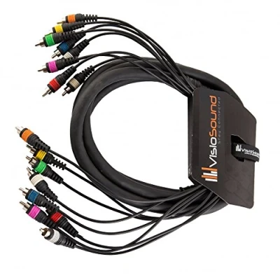 Image of 8 Way 3m RCA Phono to Loom/Effects Patch/Multicore Cable