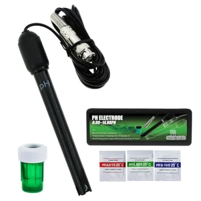 Image of GAIN EXPRESS E1325M 0 14 PH Electrode Probe BNC Connector, 300cm Cable for Meter Monitor Controller Test Sensor, Replacement Kit Aquarium Hydroponics Plant Pool Spa (300cm Long Cable)