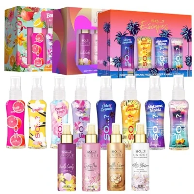 Image of So…? Summer Escapes, Body Mist by &amp; Unique Womens Gift Sets Bundle, Fragrance Spray (4x50ml) Pack of 3