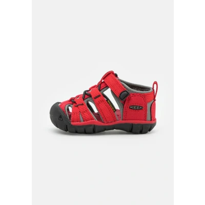 Image of Keen Seacamp II CNX Unisex Walking sandals for kids, Size: 3k, Racing red/gargoyle Textile/synthetics