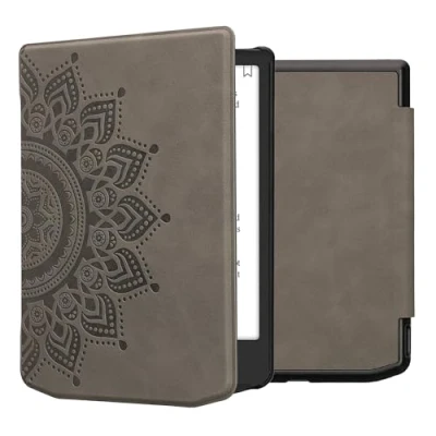 Image of kwmobile Cover Compatible with Pocketbook Verse/Verse Pro/Verse Color/Vivlio Light/Light HD eReader Case Rising Sun Grey