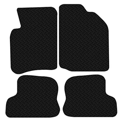 Image of Carsio Car Mats 4pc Set For Ford Ka 1996 2009 Tailored Fit Rubber Floor Mat Complete Accessory Black Custom Fitted Anti Slip Backing, Heavy Duty &amp; Waterproof