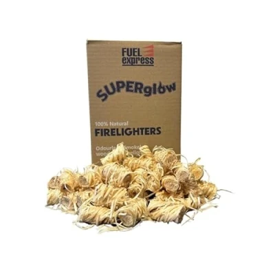 Image of 200 Natural Wood Wool Firelighters For Burners, Fire lighters, Stove, BBQ Cooking, Starters Burner, BBQ, Pits