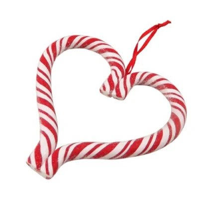 Image of Gisela Graham Christmas Decoration Candy Cane Heart