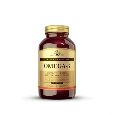 Image of Solgar Triple Strength Omega 3 Supports Brain &amp; Eyes Heart Health Friendly Fish Oil 50 Softgels