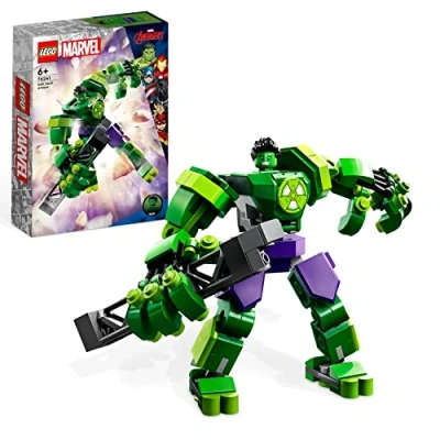 Image of LEGO 76241 Marvel Hulk Mech Armour, Avengers Action Figure Set, Collectable Super Hero Buildable Toys for Boys and Girls Aged 6 Plus, Gift Idea
